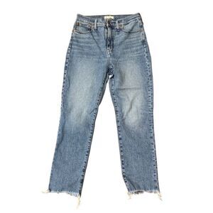 Madewell The Perfect Vintage Jeans High Rise Raw Hem Ankle Cropped Size 29
